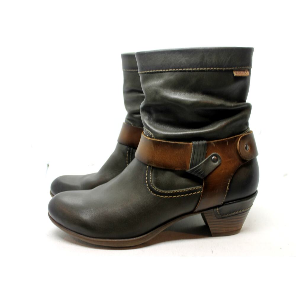Pikolinos Womens Rotterdam Gray Leather Boots sz 39 EU / 8.5 US